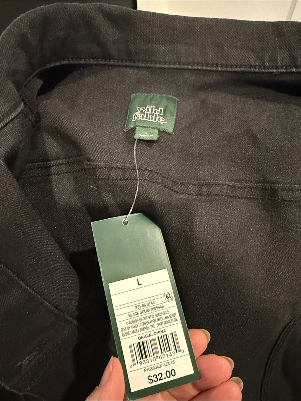 wild fable Black Cropped Denim Jacket